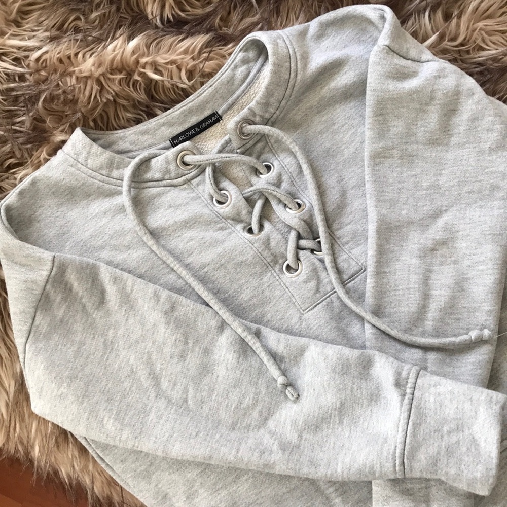 Lace Up Sweatshirt